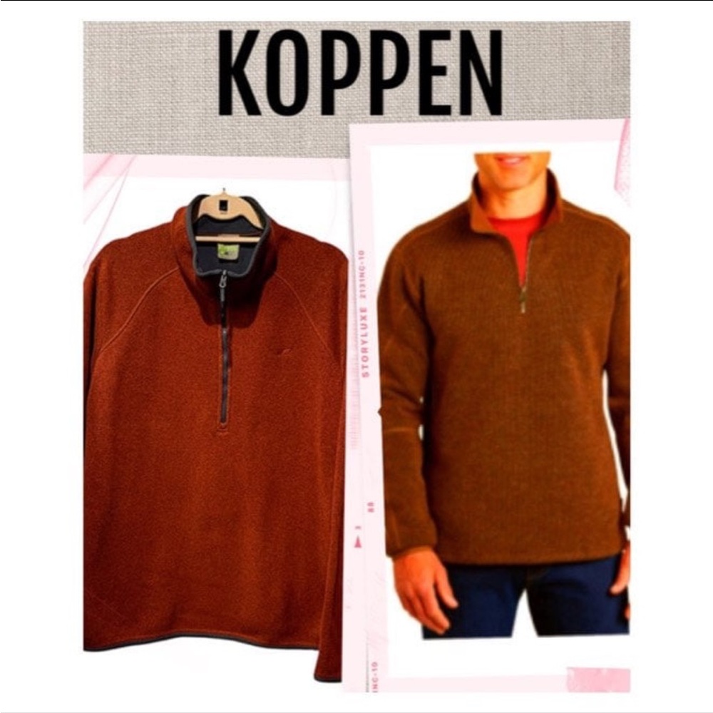 Koppen Sweater thick pullover quarter zip-up men sweater Size L